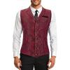 imageAmerican Trends Mens Suit Vest Victorian Suit Steampunk Gothic Waistcoat VNeck Business Dress Formal Vest Wedding PartyRed