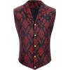 imageAmerican Trends Mens Suit Vest Victorian Suit Steampunk Gothic Waistcoat VNeck Business Dress Formal Vest Wedding PartyRed Black