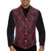imageAmerican Trends Mens Suit Vest Victorian Suit Steampunk Gothic Waistcoat VNeck Business Dress Formal Vest Wedding PartyRed Black