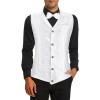 imageAmerican Trends Mens Suit Vest Victorian Suit Steampunk Gothic Waistcoat VNeck Business Dress Formal Vest Wedding PartyWhite