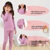 imageAmerican Trends Thermal Underwear Set Kids Long Johns Fleece Lined Boys Girls Base Layer Thermal Set for WinterPale Purple