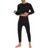 imageAmerican Trends Thermal Underwear for Men Heavy Weight Long Johns Base Layer Set with Fleece LinedBlack