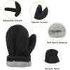 imageAmerican Trends Toddler Mittens 3 Pairs Toddler Snow Gloves Warm Fleece Kids Winter Gloves for Baby Boys GirlsBlack