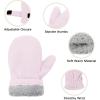 imageAmerican Trends Toddler Mittens 3 Pairs Toddler Snow Gloves Warm Fleece Kids Winter Gloves for Baby Boys GirlsPink