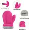 imageAmerican Trends Toddler Mittens 3 Pairs Toddler Snow Gloves Warm Fleece Kids Winter Gloves for Baby Boys GirlsRose Redpinkbeige