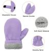 imageAmerican Trends Toddler Mittens 3 Pairs Toddler Snow Gloves Warm Fleece Kids Winter Gloves for Baby Boys GirlsRose Redpinkpurpleno Thumb