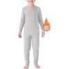 imageAmerican Trends Boys Thermal Underwear Set Toddler Long Johns Set Fleece Lined Base Layer Winter Thermals Sets for KidsLight Grey