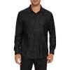imageAmerican Trends Mens Disco Outfits Shirts Sequins Long Sleeve Metallic Button Down Shirt 70s Outfits for Men Party CostumeBlack