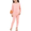 imageAmerican Trends Thermal Underwear Set Kids Long Johns Fleece Lined Boys Girls Base Layer Thermal Set for WinterApink