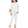 imageAmerican Trends Thermal Underwear Set Kids Long Johns Fleece Lined Boys Girls Base Layer Thermal Set for WinterAwhite