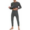 imageAmerican Trends Thermal Underwear for Men Heavy Weight Long Johns Base Layer Set with Fleece LinedGrey