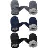 imageAmerican Trends Toddler Mittens 3 Pairs Toddler Snow Gloves Warm Fleece Kids Winter Gloves for Baby Boys GirlsBlacknavydark Grey