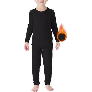 imageAmerican Trends Boys Thermal Underwear Set Kids Long Johns Set Fleece Lined Base Layer Soft Warm Winter Thermals Sets for Toddler Black 2T3T