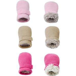 imageAmerican Trends Toddler Mittens 3 Pairs Toddler Snow Gloves Warm Fleece Kids Winter Gloves for Baby Boys GirlsRose Redpinkbeigeno Thumb