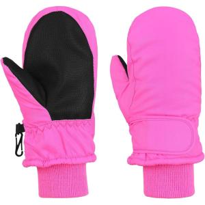 imageAmerican Trends Toddler Mittens Boys Snow Waterproof Ski Mitten Fleece Warm Winter Kids Gloves for Baby Boy GirlRose Red