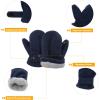 imageAmerican Trends 2 Pairs Toddler Mittens Unisex Lined Fleece Gloves Winter Warm kids Mitten for Baby Boys and GirlsNavybeige
