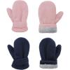 imageAmerican Trends 2 Pairs Toddler Mittens Unisex Lined Fleece Gloves Winter Warm kids Mitten for Baby Boys and GirlsNavypink