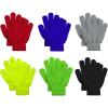 imageAmerican Trends 6 Pairs Kids Magic Gloves Winter Warm Full Fingers Gloves Soft Knitted Mittens for Baby Boys GirlsReddark Bluegray