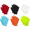 imageAmerican Trends 6 Pairs Kids Magic Gloves Winter Warm Full Fingers Gloves Soft Knitted Mittens for Baby Boys GirlsYellowredorange