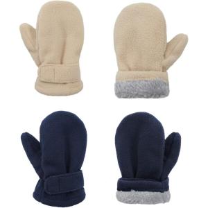 imageAmerican Trends 2 Pairs Toddler Mittens Unisex Lined Fleece Gloves Winter Warm kids Mitten for Baby Boys and GirlsNavybeige