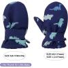 imageAmerican Trends Lined Fleece Toddler Mittens Kids Winter Ski Gloves Waterproof Snow Baby Mitten for Boys GirlsBlue Dinosaur