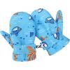 imageAmerican Trends Lined Fleece Toddler Mittens Kids Winter Ski Gloves Waterproof Snow Baby Mitten for Boys GirlsOrange Coral
