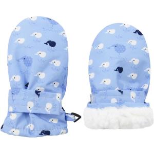 imageAmerican Trends Lined Fleece Toddler Mittens Kids Winter Ski Gloves Waterproof Snow Baby Mitten for Boys GirlsLight Blue
