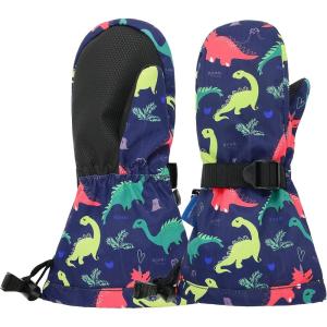 imageAmerican Trends Toddler Mittens Snow Boys Waterproof Gloves Kids Ski Winter Gloves for Girls Infant Baby MittensDinosaurwith Thumb