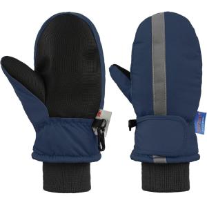 imageAmerican Trends Toddler Mittens Snow Boys Waterproof Gloves Kids Ski Winter Gloves for Girls Infant Baby MittensNavy With Light Reflection Strip