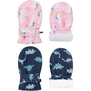 imageAmerican Trends Toddler Mittens Warm Kids Lined Fleece Gloves Winter Ski Gloves Snow Waterproof Mittens for Baby Boys GirlsBaby Dinosaur Blue  Baby Seahorse Pink