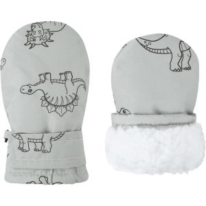 imageAmerican Trends Toddler Mittens Warm Kids Lined Fleece Gloves Winter Ski Gloves Snow Waterproof Mittens for Baby Boys GirlsBaby Grey Dinosaur