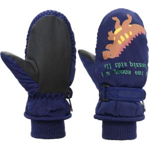 imageAmerican Trends Toddler Waterproof Gloves Boys Girls Kids Winter Gloves Baby Mittens Ski Warm SnowNavy Blue