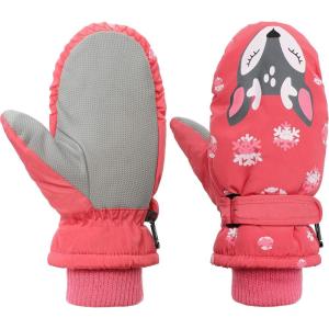 imageAmerican Trends Toddler Waterproof Gloves Boys Girls Kids Winter Gloves Baby Mittens Ski Warm SnowPink