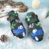 imageAmerican Trends Toddler Winter Mittens Waterproof Boy Ski Gloves Warm Fleece Snow Mitten for Baby Boy Girl Cold WeatherDark Green