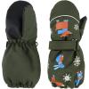 imageAmerican Trends Toddler Winter Mittens Waterproof Boy Ski Gloves Warm Fleece Snow Mitten for Baby Boy Girl Cold WeatherZ Long Cuff Green