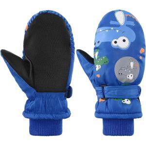 imageAmerican Trends Toddler Winter Mittens Waterproof Boy Ski Gloves Warm Fleece Snow Mitten for Baby Boy Girl Cold WeatherRoyal Blue