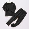 imageThermal Underwear for Kids Toddler Winter Base Layer Long Johns Sets for Girls BoysBlack