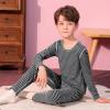 imageThermal Underwear for Kids Toddler Winter Base Layer Long Johns Sets for Girls BoysBlack White Stripes