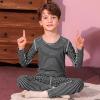 imageThermal Underwear for Kids Toddler Winter Base Layer Long Johns Sets for Girls BoysBlack White Stripes