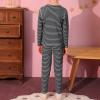 imageThermal Underwear for Kids Toddler Winter Base Layer Long Johns Sets for Girls BoysBlack White Stripes