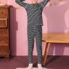imageThermal Underwear for Kids Toddler Winter Base Layer Long Johns Sets for Girls BoysBlack White Stripes