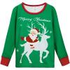 imageThermal Underwear for Kids Toddler Winter Base Layer Long Johns Sets for Girls BoysGreen Santa Claus
