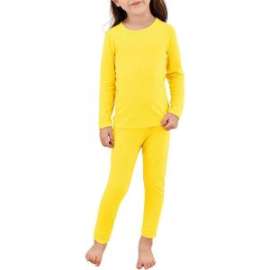 imageThermal Underwear for Kids Toddler Winter Base Layer Long Johns Sets for Girls BoysBright Yellow