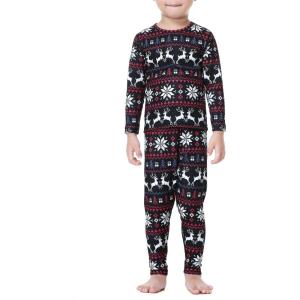imageThermal Underwear for Kids Toddler Winter Base Layer Long Johns Sets for Girls BoysChristmas Snowflakes