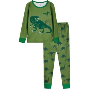 imageThermal Underwear for Kids Toddler Winter Base Layer Long Johns Sets for Girls BoysDinosaur Elements