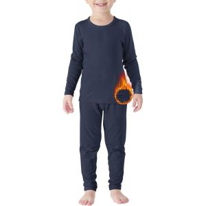 imageThermal Underwear for Kids Toddler Winter Base Layer Long Johns Sets for Girls BoysNavy