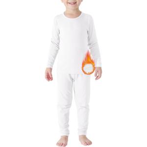 imageThermal Underwear for Kids Toddler Winter Base Layer Long Johns Sets for Girls BoysWhite