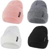 imageAmerican Trends Baby Beanie Hat for Toddler Kids Beanies Infant Baby Boys Girls Knit Winter Hats4 Pack Pink Gray White Black