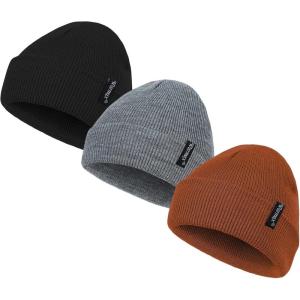 imageAmerican Trends Baby Beanie Hat for Toddler Kids Beanies Infant Baby Boys Girls Knit Winter Hats3 Pack Black Gray Maroon