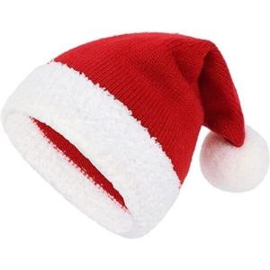 imageAmerican Trends Baby Santa Hat Unisex Infant Christmas Hat Baby Winter Hat Christmas Knitted Hat Baby BeanieRed Santa Hat